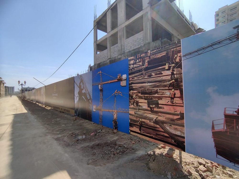 Boundary wall signage installation