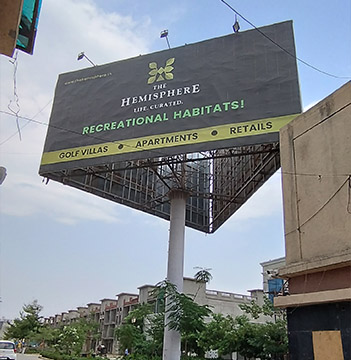 Illuminated Easy Build hoarding installed on a Delhi street
