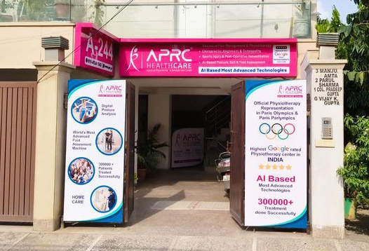 Office wall branding panels explaining dental implant options